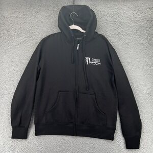 Muscle Monster Energy Shake Hoodie Fits as Men XL Black Full Zip Gym Fleece